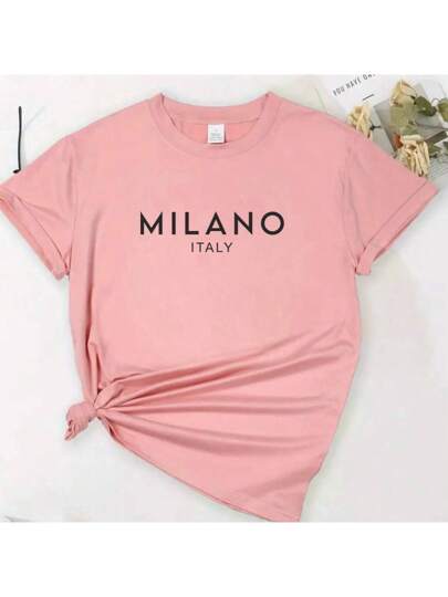 Camisa Camiseta T-shirt Feminina Baby Look Algodão Milano Italia